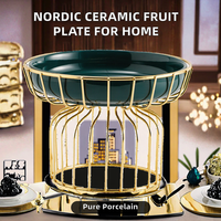 Assiette à fruits en porcelaine de style américain, design créatif de dessin animé, non toxique, forme irrégulière, pour dessert, table, fête, maison, hôtel