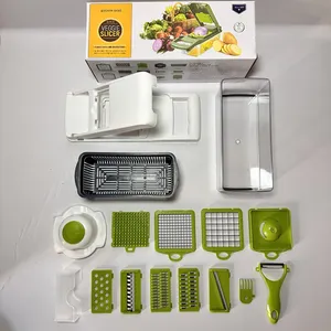 High Quality Gadget 15 In 1 Multifunctional Hand Held Onion Veggie Cutter Fruits Slicer Food Salad Manual Vegetable Chopper
