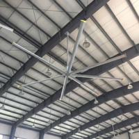 Ventilateur de plafond industriel WEIYU 6,12 m/20 pi HVLS, moteur PMSM, roulement, pales en alliage d'aluminium et de magnésium aviation, 6 pales, 40 dB, commande tactile