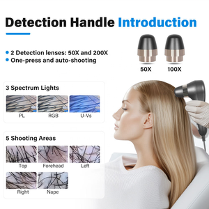 Desktop <span class=keywords><strong>2</strong></span> lenti di rilevamento ad alta definizione analizzano i dati del cuoio capelluto AI follicoli dei capelli intelligenti macchina di analisi del cuoio capelluto - Product Image 3