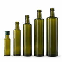 Bouteille Dorica ronde vide de qualité alimentaire supérieure, transparente et vert antique, 250 ml et 500 ml, pour sauce, bouteille en verre pour huile d'olive 500 ml