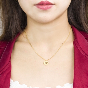 Collana con Ciondolo in Acciaio Inossidabile 316 per Donna, Colore Oro, 12 Segni Zodiacali Ariete Leone, <span class=keywords><strong>Gioielli</strong></span> - Product Image 6