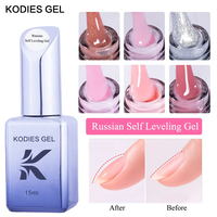 KODIES GEL 15ML Vernis à Ongles Gel Autonivelant UV/LED Semi-Permanent Manucure Française Base en Caoutchouc Top Coat Liquide Nail Art