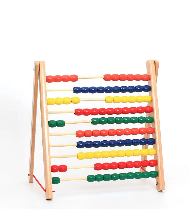Children Early Educational Montessori Beads Math Counting Wooden Abacus Toy For Kids