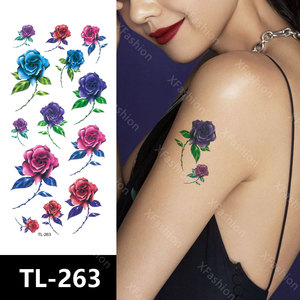 Adesivi per tatuaggi temporanei Flower Butterfly Design per le donne adesivo per tatuaggi con braccio sul petto con inchiostro impermeabile - Product Image 3