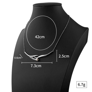 Trendy Stainless Steel Necklace Geometric Women's Unique Ig-Style Imitation Pearl Pendant for Party Religious Zircon Necklace - Product Image 3