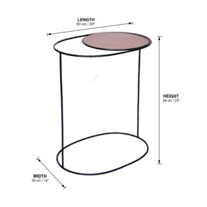 Table basse moderne en métal de forme ovale avec base en métal pour table d'appoint de meubles de salon domestique - Product Image 5