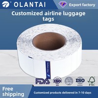 Étiquettes de bagages thermocollantes fournies par le fabricant, personnalisables en couleur, impression de cartes d'embarquement (54 mm x 550 mm)