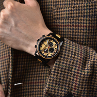 Montre chronographe à quartz en bois pour homme de luxe, cadran à aiguilles, boîtier en acier inoxydable, style antique, cadeau de Shenzhen