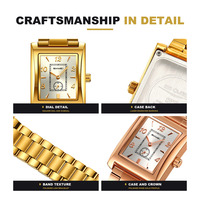 Montre à quartz rectangulaire SKMEI 2679, vente en gros directe d'usine, bracelet en acier inoxydable, étanche 30M, montre-bracelet décontractée
