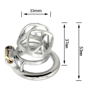 Dispositivo de castidad masculino de acero inoxidable con envío rápido, jaula invertida barata, dispositivo de prevención para hombre con cinturón de bloqueo. - Product Image 2