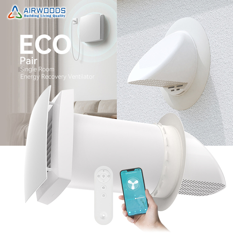 Erv Ventilation Wifi Control Fresh Air Recovery Ventilation System Ceramic Efficiency 97% Easy Installation Home Air Recuperator