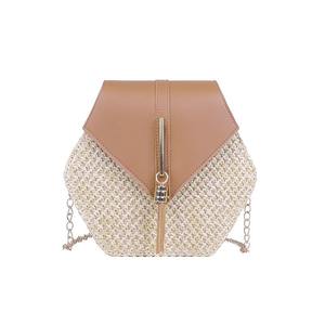 Nouveau <span class=keywords><strong>sac</strong></span> pour femme hexagonal tissé de style coréen à la mode - Product Image 4