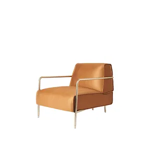 오렌지 의자 카페 클럽 협상 의자 다리 안락 의자 레저 안장 가죽 식당 의자 소프트