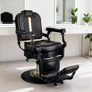 Silla de Peluquería de Alta Calidad con Marco de Metal Negro, Muebles de Salón, Silla de Estilismo, Silla Personalizada de Lujo para Barbería - Product Image 2