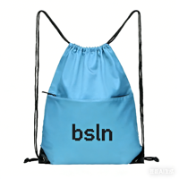 Sac à dos de sport personnalisé durable avec logo, grande capacité, en nylon avec cordon de serrage, promotionnel pour les activités de plein air