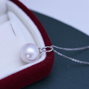 Collar de Perlas de Agua Dulce de 11-12 mm Directo de Fábrica, Color Blanco Púrpura con Fuerte Brillo, Pequeñas Imperfecciones, Colgante de Plata S925 para Mujer - Product Image 3