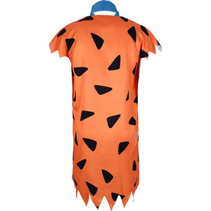 Disfraz de Hombre de las Cavernas de Los Flintstones para Hombre Adulto, Traje de Cosplay para Halloween, Ropa para Actuaciones en Escenario, Naranja con Bufanda Azul - Product Image 4