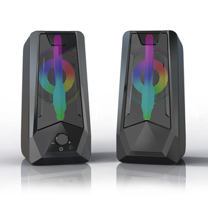 Venta caliente 2,5 pulgadas Dual 6W Gaming Computer Altavoces RGB LED Iluminación USB Touch Control Spectrum Mini <span class=keywords><strong>Bluetooth</strong></span> Knob Switch - Product Image 1