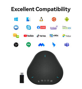 <span class=keywords><strong>Haut</strong></span>-<span class=keywords><strong>parleur</strong></span> sans fil omnidirectionnel à 360 degrés avec prise audio pour systèmes de conférence avec intégration de <span class=keywords><strong>micro</strong></span> multidirectionnel - Product Image 3