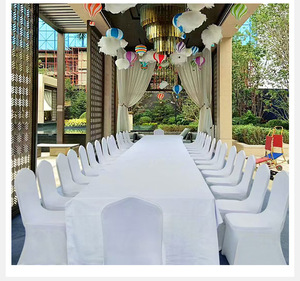 Alta elasticità di vendita calda di alta qualità stile classico bianco resistente eco-friendly poliestere Spandex coprisedie per matrimonio - Product Image 5