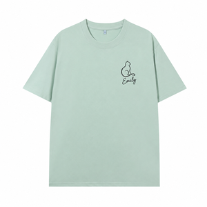 Camiseta Personalizada con Retrato <span class=keywords><strong>de</strong></span> Mascota Bordado, Arte Lineal Minimalista y Nombre Personalizado, Regalo para Amantes <span class=keywords><strong>de</strong></span> Mascotas - Product Image 1