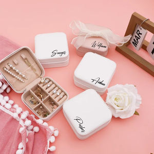 High Quality PU Leather Portable <b>Travel</b> <b>Jewelry</b> <b>Case</b> Custom Logo Mini Small Jewellery Organizer with Zipper - Product Image 5