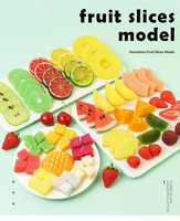 Faux tranches de fruits Tranches de citron Tranches de pastèque Tranches de cerise Décoration Photographie Accessoires de fruits Haute simulation PVC/Plastique Fruits
