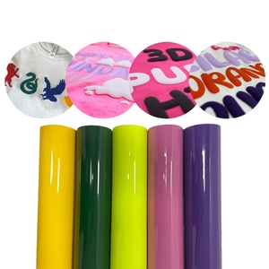 50cm * 1M màu sắc khác nhau in 3D phun bọt sáng phát sáng tối chuyển nhiệt Vinyl nhiệt độ cao quần áo ứng dụng chuyển giấy - Product Image 2