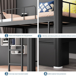 Cama Doble Moderna y Sencilla <span class=keywords><strong>de</strong></span> Hierro Forjado 2025, Ecológica, Modular, Resistente, <span class=keywords><strong>de</strong></span> Acero, con Escaleras, para Dormitorio, Sala <span class=keywords><strong>de</strong></span> Estar - Product Image 4