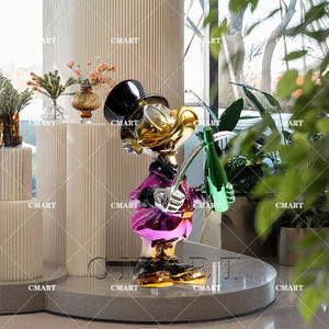 Escultura de Pato Cromado <span class=keywords><strong>MC</strong></span> con Espada, Precio de Fábrica, Artesanía en Resina, Pato Dagobert, Escultura Pop Art - Product Image 6