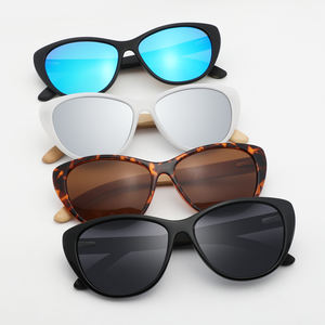 レトロな手作り木製竹サングラスレーザーロゴファッショナブルな偏光サングラス女性キャットアイPCフレームアウトドア用眼鏡 - Product Image 5