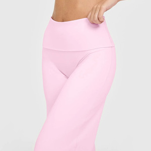 Pantalon de yoga pour femme taille haute, coupe droite, en Spandex/Nylon, extensible dans quatre directions, séchage rapide, écologique, grandes tailles, vente en gros - Product Image 3