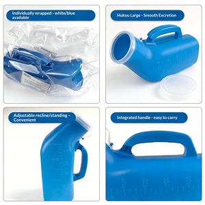 Urinoir portable unisexe en tube 2000 ml pour hommes, dispositif d'urination, <span class=keywords><strong>sac</strong></span> à urine, blanc et bleu - Product Image 3
