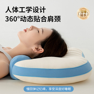Almohada de espuma viscoelástica con forma cóncava, soporte cervical para adultos, uso en dormitorio - Product Image 4