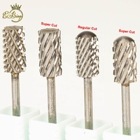 3/32 "Super Cut 5.35/6.6mm main gauche et droite petit grand baril lisse haut rond professionnel 4XC forets à ongles carbure