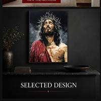 Tableau mural Jésus Couronne d'épines, impression sur toile, portrait chrétien pour église, salle de prière, salon, décoration de foi