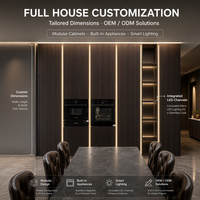 Fabricant d'armoires de cuisine sur mesure, style européen de luxe en charbon de bois, ingénierie de précision pour villa et hôtel