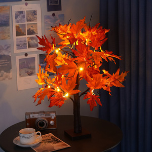 <b>LED</b> Maple Leaf <b>Tree</b> Light Warm Glow Indoor Decor For Halloween Christmas Party Home Decoration - Product Image 4
