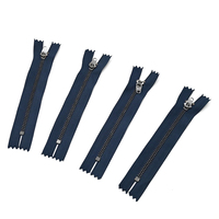 Fermetures éclair métalliques personnalisées YYX avec dents noires couleur canon de fusil et curseur 4YG # Fermeture éclair métallique à extrémités fermées (4 unités)
