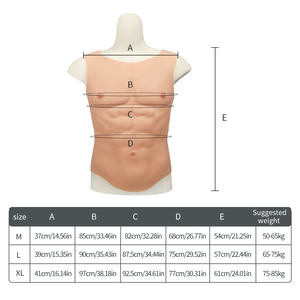 Costume musculaire en silicone pour cosplay, faux muscles abdominaux, qualité supérieure, musculation réaliste pour les fêtes - Product Image 1