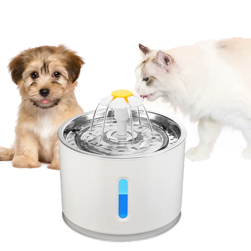 Fuente de agua automática para gatos y perros, 100oz/3L, de plástico y acero inoxidable, filtros para beber, alimentador inteligente para mascotas