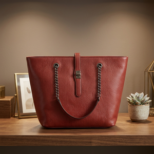 BS INTERNATIONAL Bolso de Mano de Cuero Genuino para Mujer, Calidad Premium, con Cierre, Impermeable, Ligero, Gran Capacidad, 2-2.9L - Product Image 3