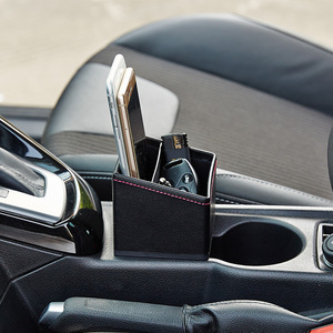 <b>Car</b> Cup Holder Storage Box ABS Leather 1-3 Compartments Phone Holder <b>Clip</b> Central Control <b>Car</b> Organizers - Product Image 2