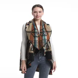 Kadınlar için 2024 yeni coming kış tasarım moda kabile panço eşarp şal