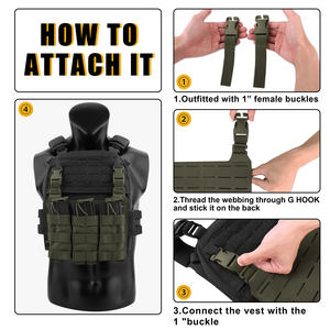 Magazzino USA KRYDEX taglio Laser MOLLE lembo anteriore a sgancio rapido Ranger Green Molle supporto piastra compatibile in magazzino - Product Image 5