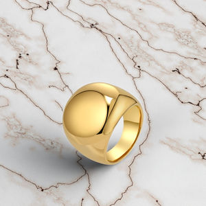 خواتم عصرية عصرية عصرية راقية ومطلية بالذهب من الفولاذ المقاوم للصدأ ، مرآة أمريكية بسيطة ومبالغ فيها للنساء - Product Image 5