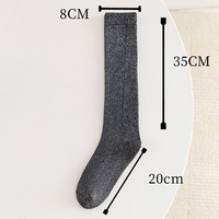 SN Promotion Chaussettes montantes en coton Lurex tricoté respirant, à paillettes métalliques, pour fêtes, mode quotidienne et occasions festives