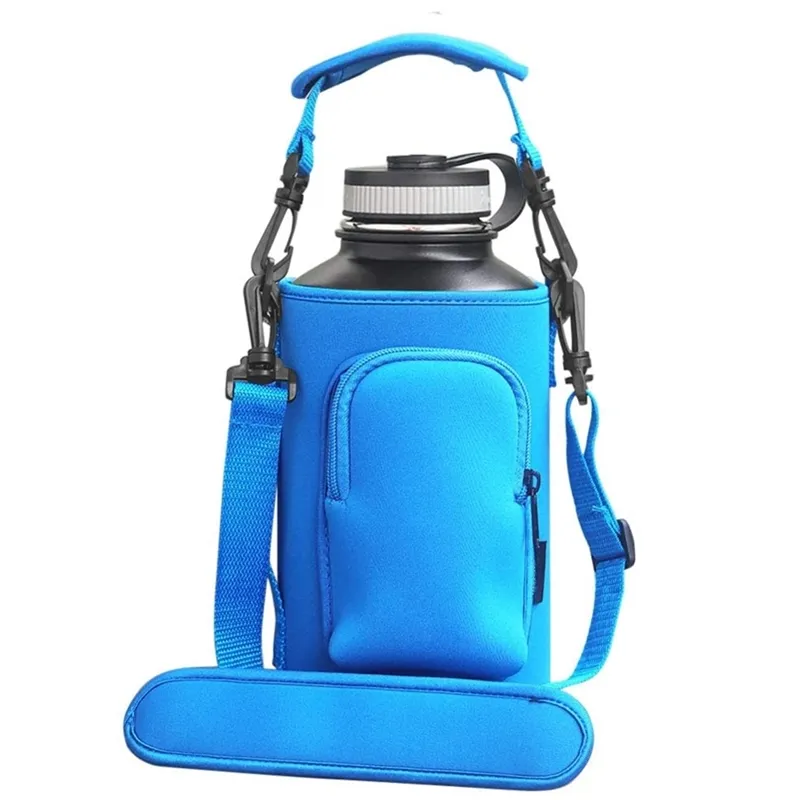 Niet-Siliconen Mouwen Voor Fles Mouw Half Gallon Water Fles Mouw Met Telefoon Carrier Doek Bag