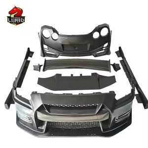 Kit carrosserie style NISM pour <span class=keywords><strong>Nissan</strong></span> GTR GTR35 PP plastique fibre de carbone lèvre de pare-chocs avant diffuseur arrière Bodykit Facelift 2008-2016 - Product Image 2